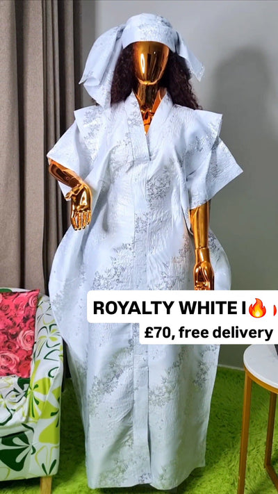 Introducing the White Brocade Boubou by LADYINCHARGE, an exquisite representation of African fashion in the UK, designed to celebrate individuality and cultural heritage. Meticulously crafted with intricate brocade fabric, this boubou showcases a stunning combination of traditional African attire with modern elegance. Each piece is handmade, ensuring you receive a unique style that speaks to your personality and cultural pride.

Perfect for special occasions or as a statement piece in your everyday wardrobe