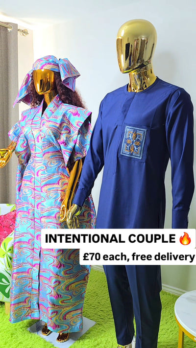 The Blue Male Set by LADYINCHARGE is a standout ensemble in the realm of African Fashion in the UK, representing a perfect blend of tradition and contemporary style. This unique set embodies meticulous craftsmanship, offering a bold yet sophisticated look for the modern man. Handmade with premium materials, it guarantees both comfort and elegance, making it suitable for various occasions—from cultural events to trendy gatherings. 

Each piece in the set reflects the rich heritage of African design through i